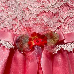 Coral Pink Childs Dress. 12-24M Estimated.